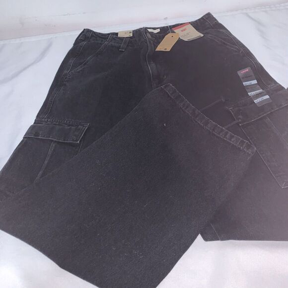 y2k Levi's Women's Mid-Rise 94's Baggy Straight wide Leg Cargo Jeans size 29x30 - Picture 8 of 16